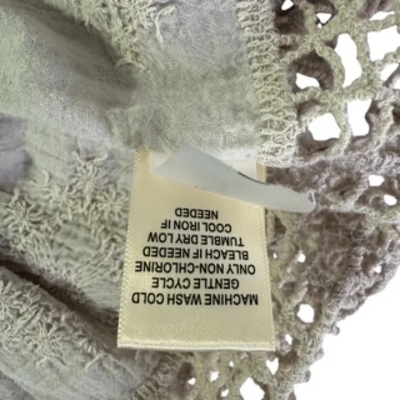 NWT Fever Ivory Color 3/4 Sleeve Crochet Cotton Relaxed Fit Top Size L - Picture 9 of 12